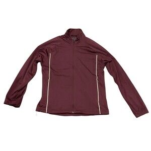 Adidas Womens Running Jacket Small Red Zip Up Athletic Lightweight Running